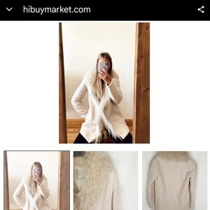 Zara Cream Cardigan with Faux Fur Collar